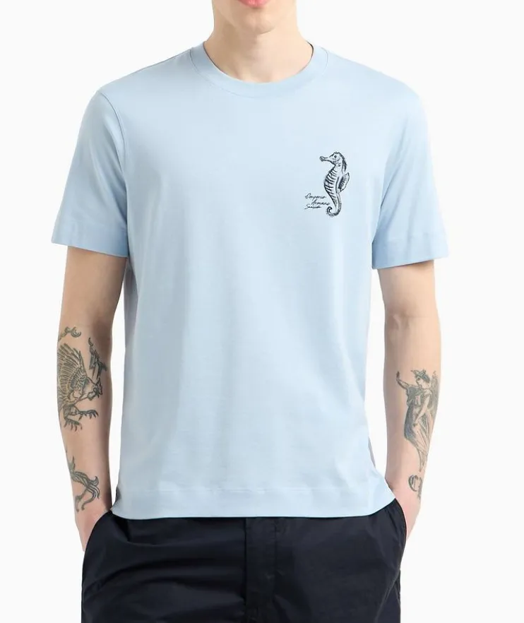 Seahorse Cotton Crewneck T-Shirt