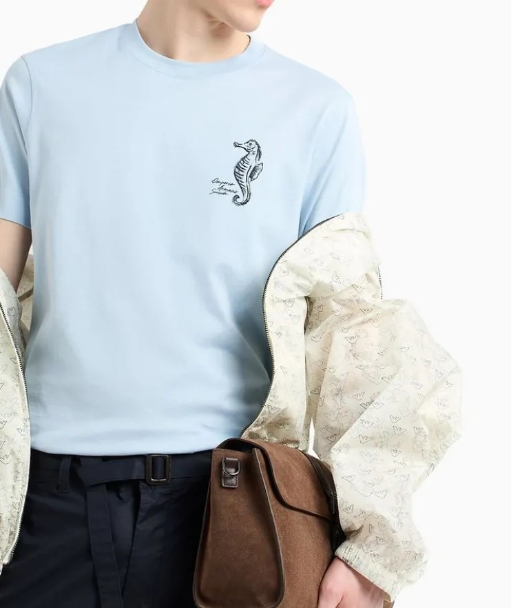 Seahorse Cotton Crewneck T-Shirt