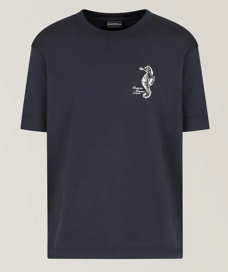 Seahorse Cotton Crewneck T-Shirt
