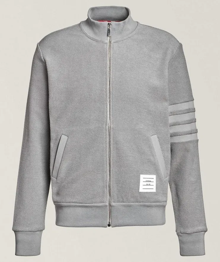 Seamed 4-Bar Loopback Cotton Cardigan