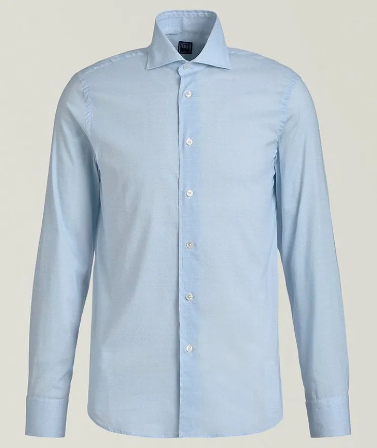 Sean Micro-Print Cotton Voile Shirt