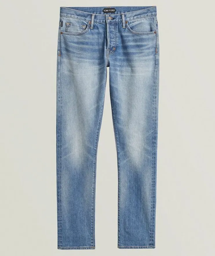 Selvedge Slim-Fit Faded Jeans