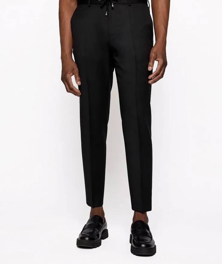 Serge Virgin Wool Drawstring Dress Pants