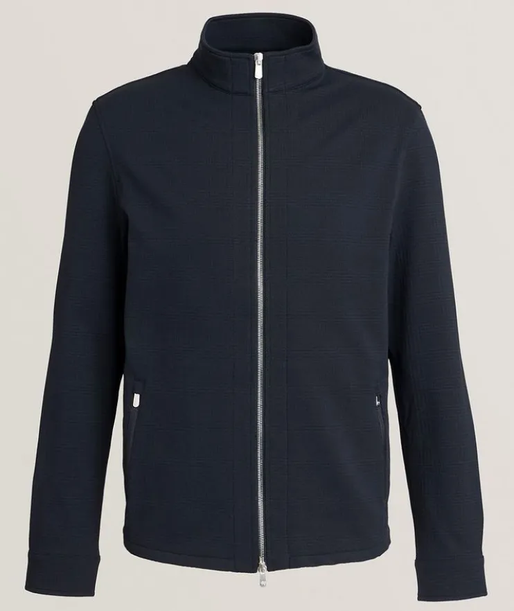 Shadow Plaid Full-Zip Jacket