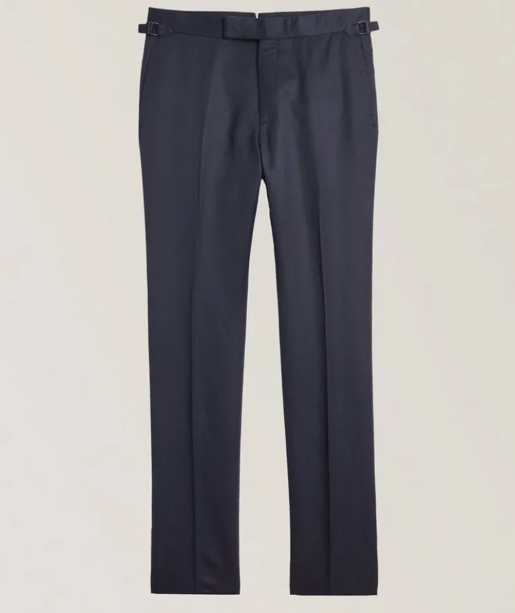 Shelton Silk-Linen-Twill Dress Pants