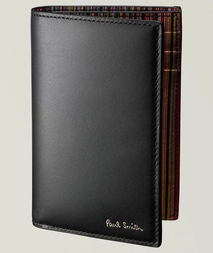 Signature Stripe Bifold Leather Wallet
