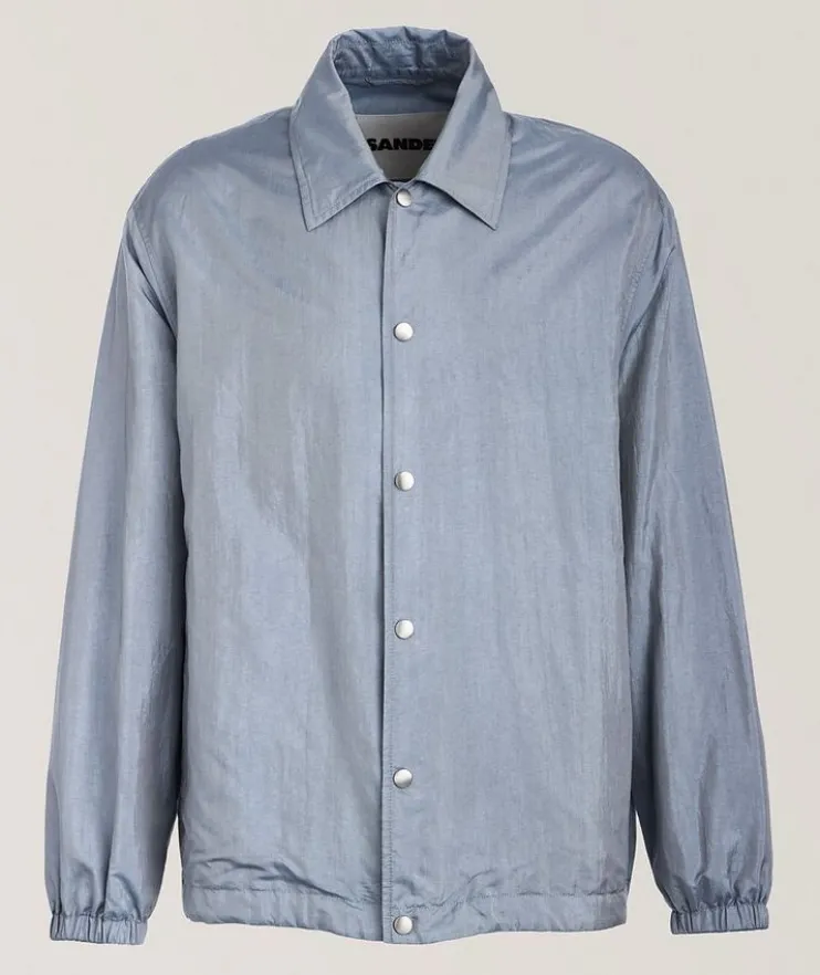 Silk-Blend Coach Jacket