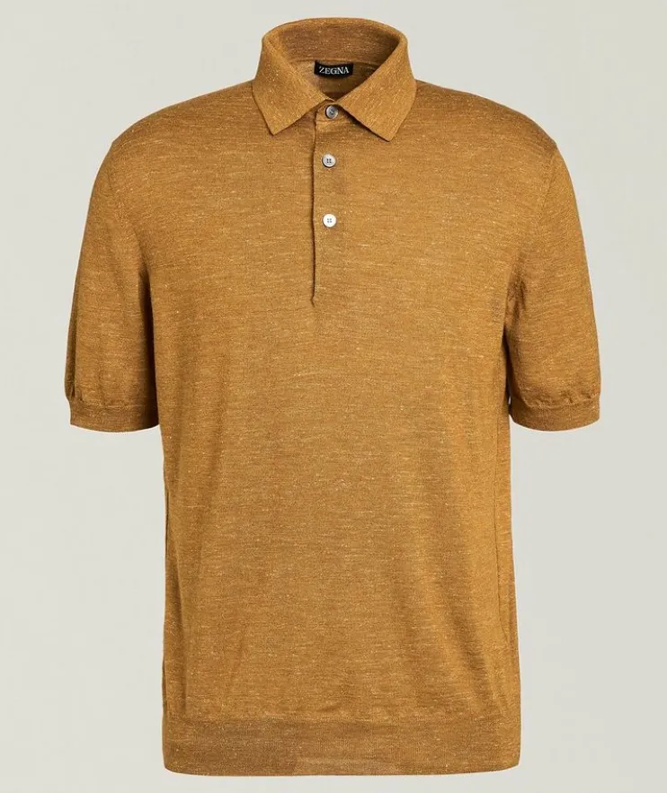 Silk-Cashmere-Linen Polo Shirt