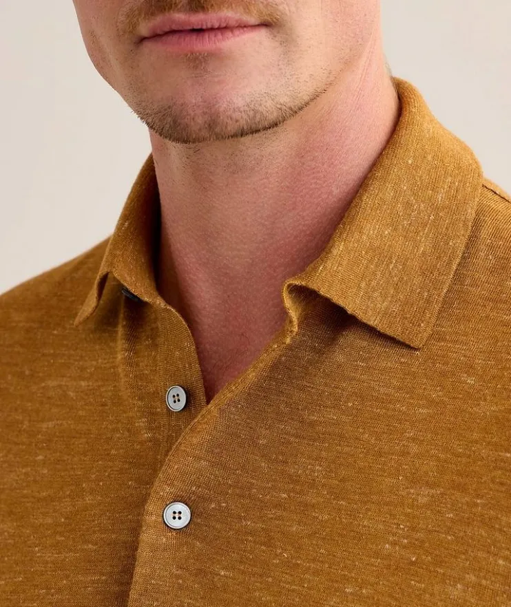 Silk-Cashmere-Linen Polo Shirt