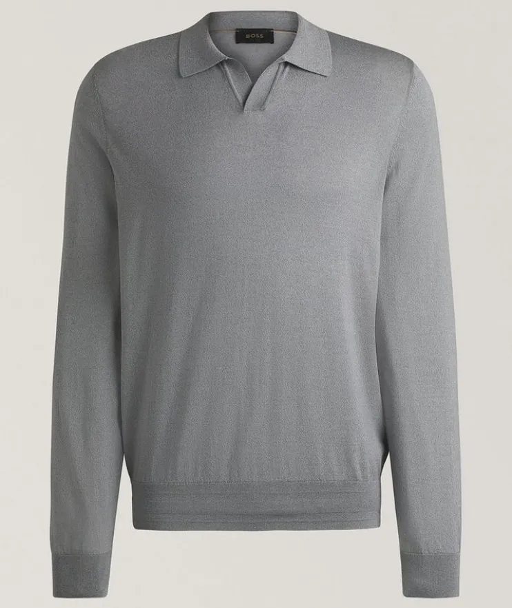 Silk-Cotton Collared Sweater