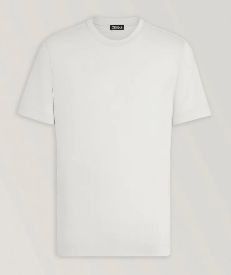 Silk-Cotton Crewneck T-Shirt