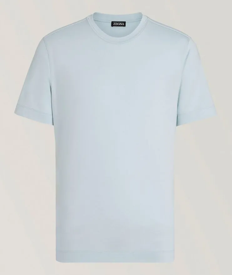 Silk-Cotton Crewneck T-Shirt