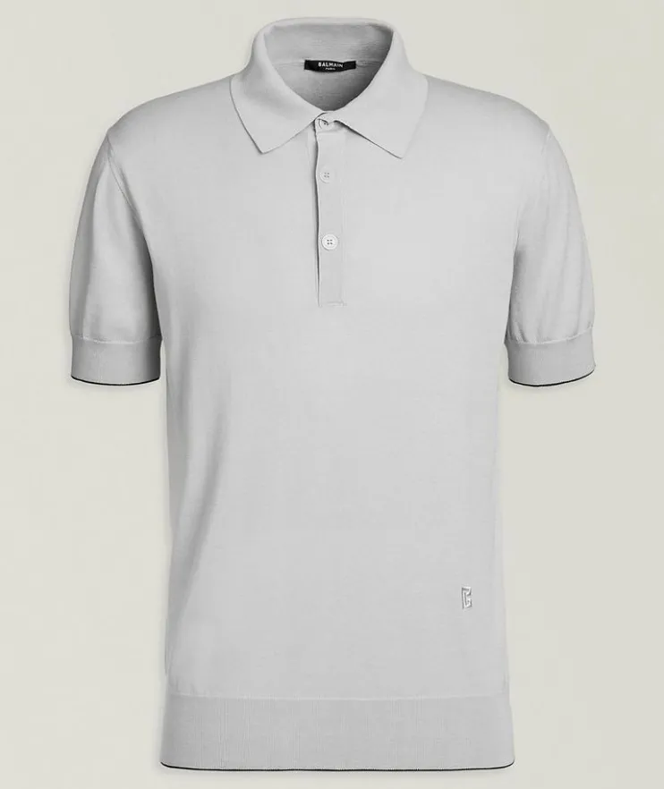 Silk-Cotton Knit Polo