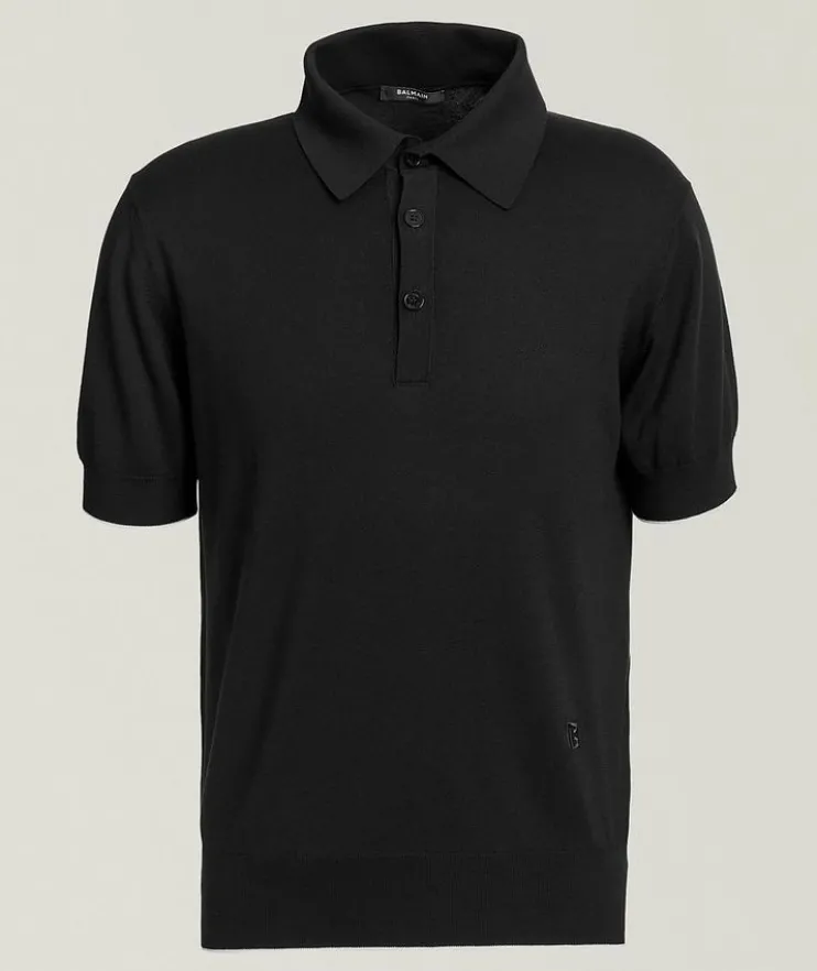 Silk-Cotton Knit Polo