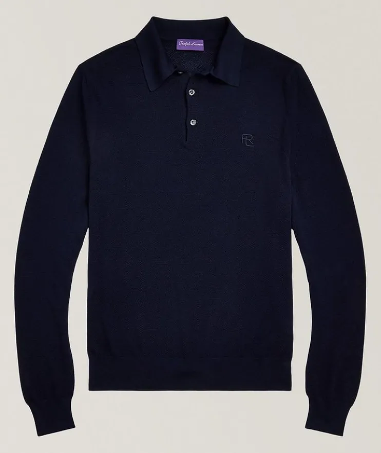 Silk-Cotton Knit Polo