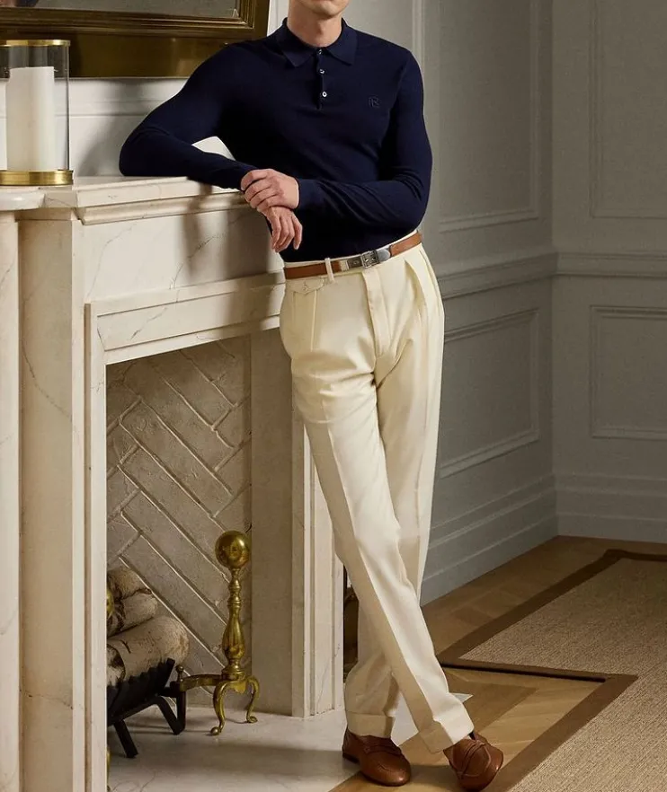 Silk-Cotton Knit Polo