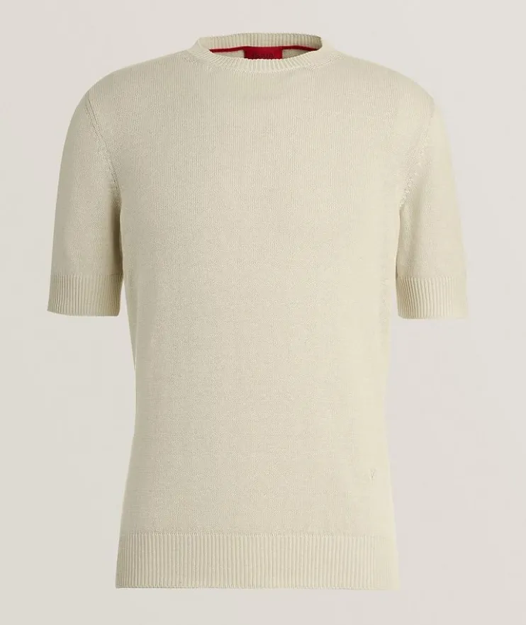 Silk-Linen Knit T-Shirt