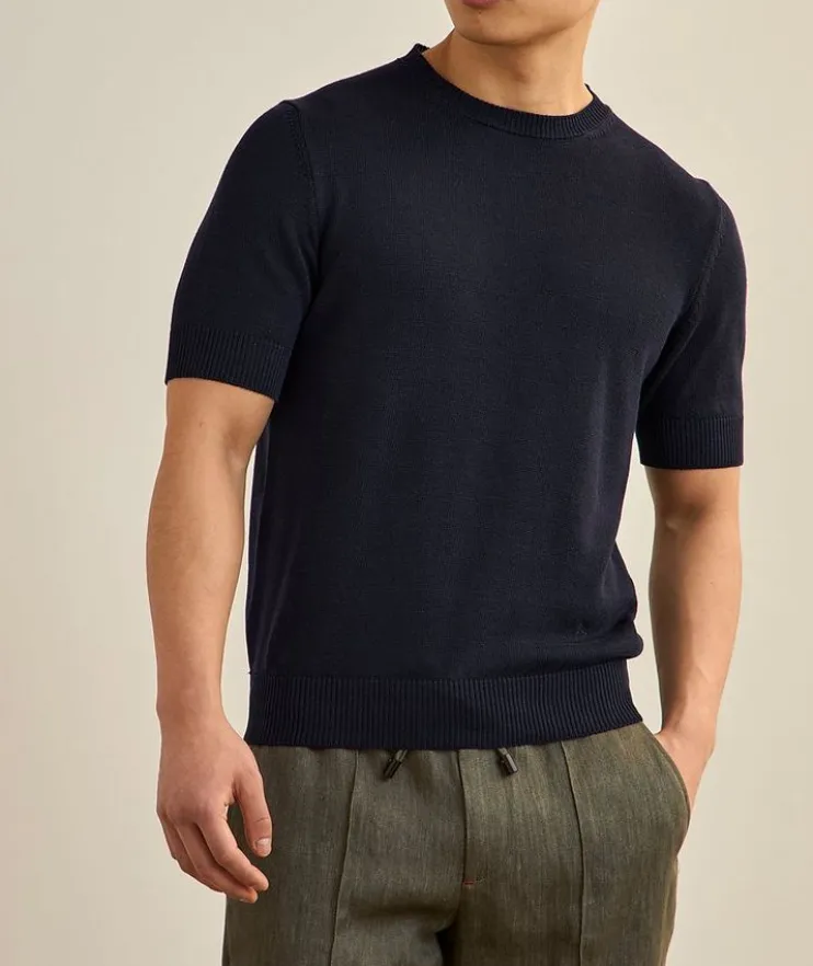 Silk-Linen Knit T-Shirt