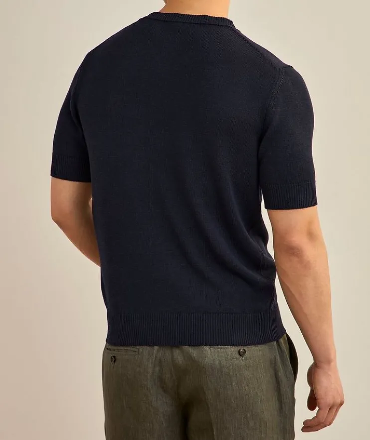 Silk-Linen Knit T-Shirt