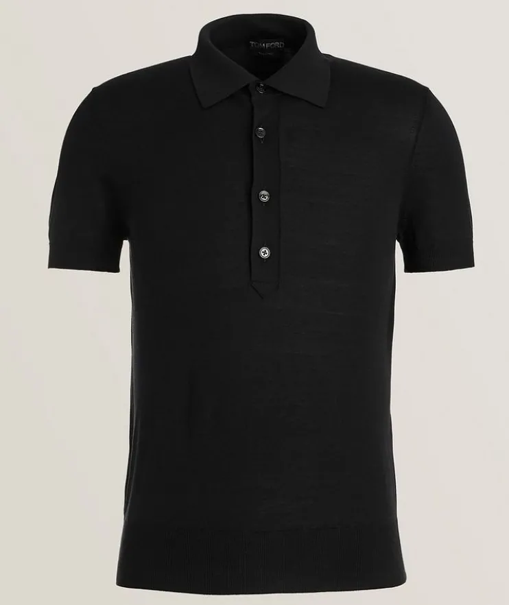 Silk-Viscose Knit Polo