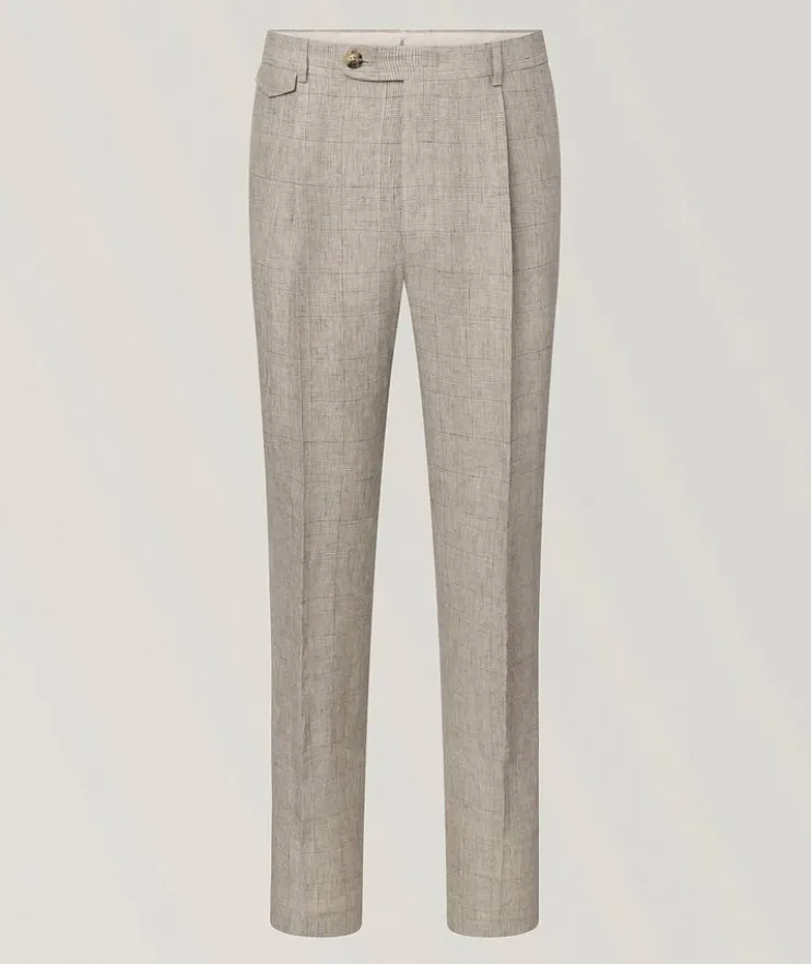 Silvi Linen Check Tapered Pants
