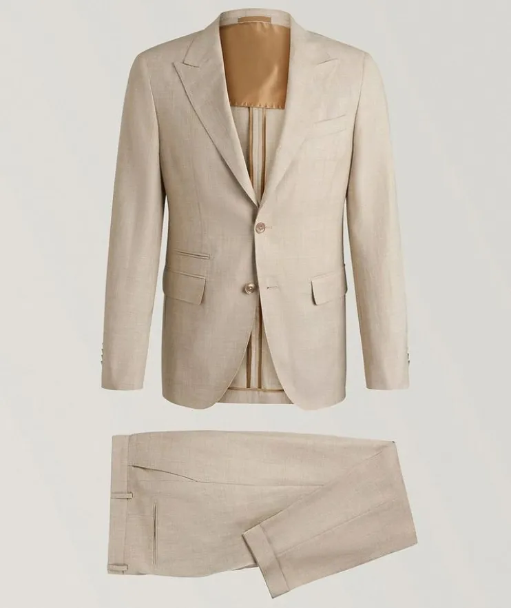 Single-Breasted Linen-Cotton Suit