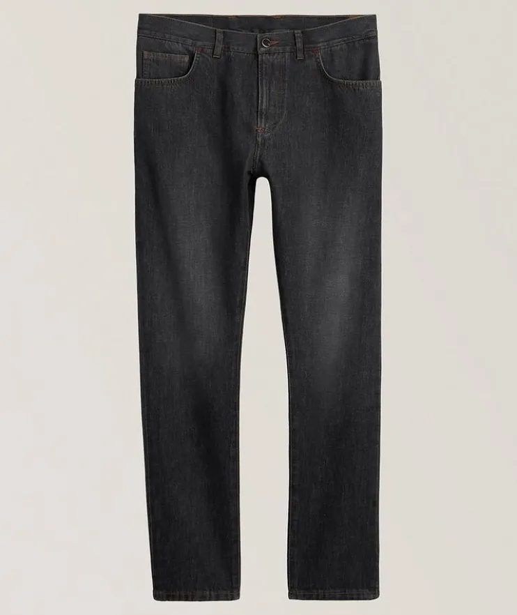 Slim Straight Five-Pocket Jeans
