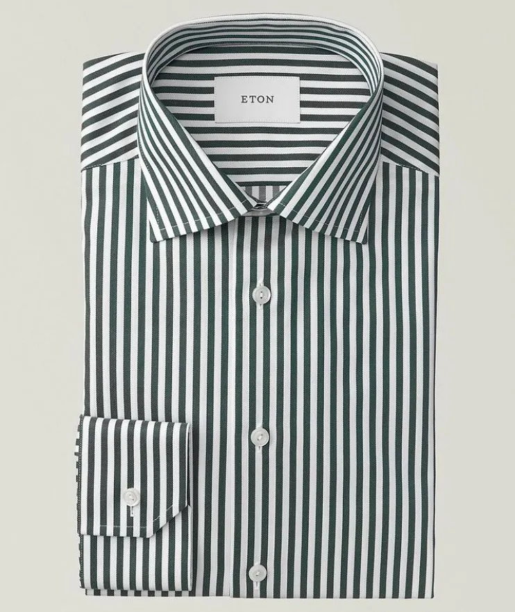 Slim-Fit Bengal Stripe Twill Dress Shirt