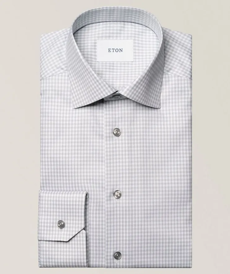 Slim-Fit Check Cotton-Blend Shirt