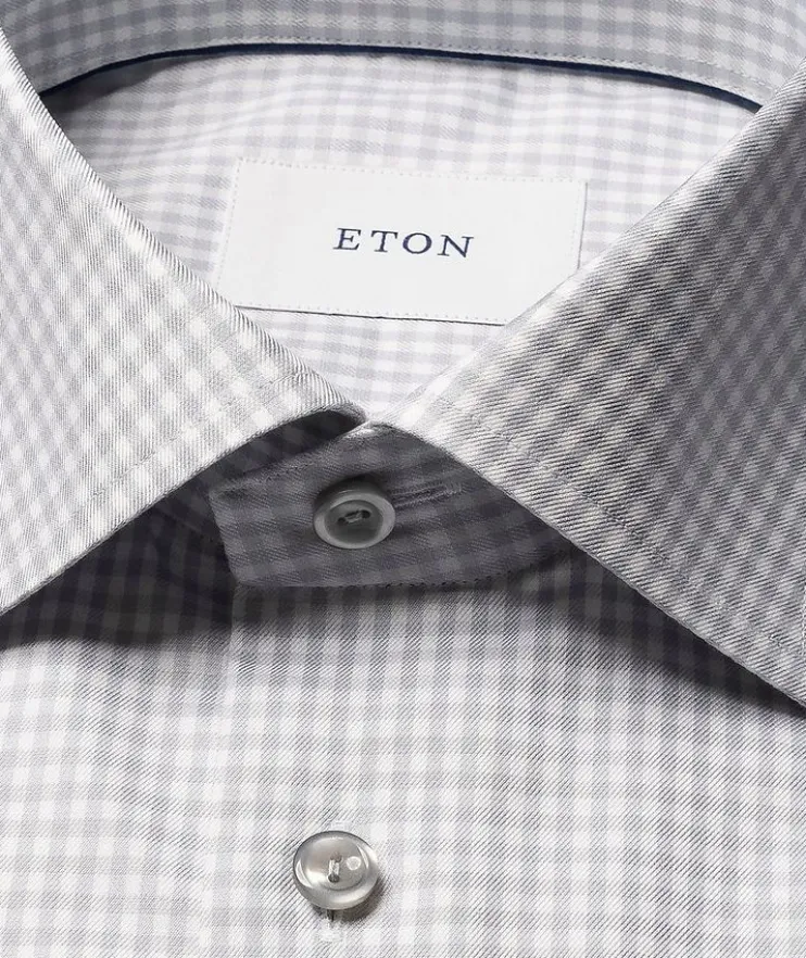 Slim-Fit Check Cotton-Blend Shirt
