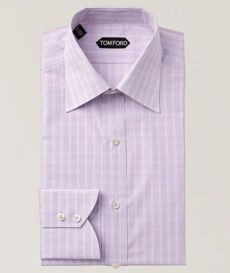 Slim-Fit Check Poplin Dress Shirt