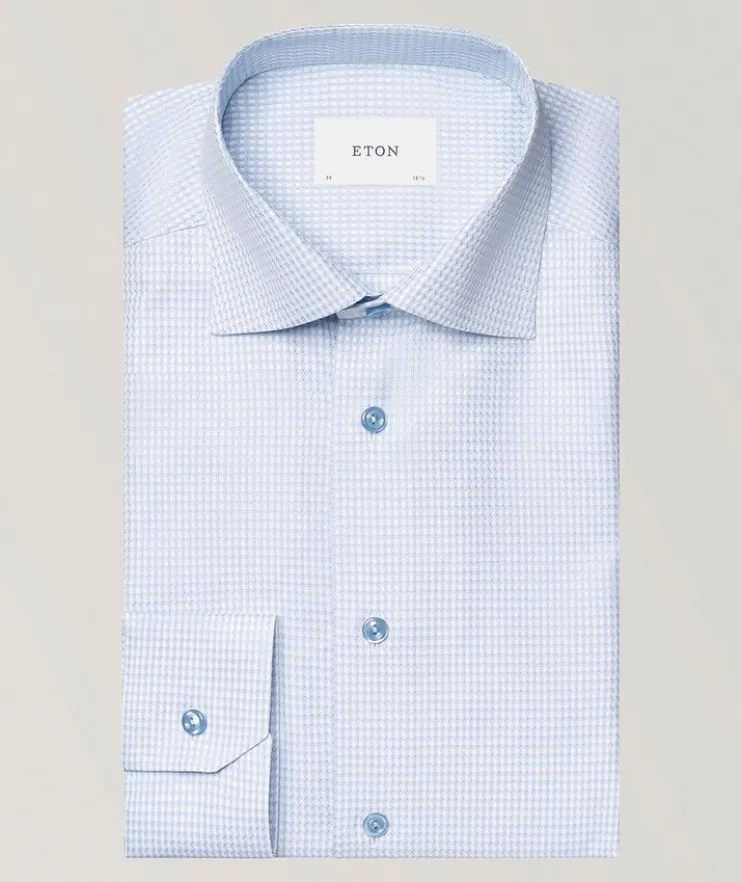Slim-Fit Check Twill Dress Shirt