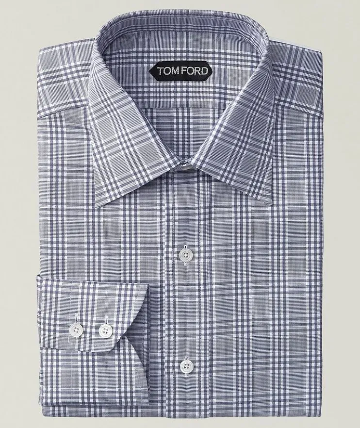 Slim-Fit Checked Cotton Dress Shirt