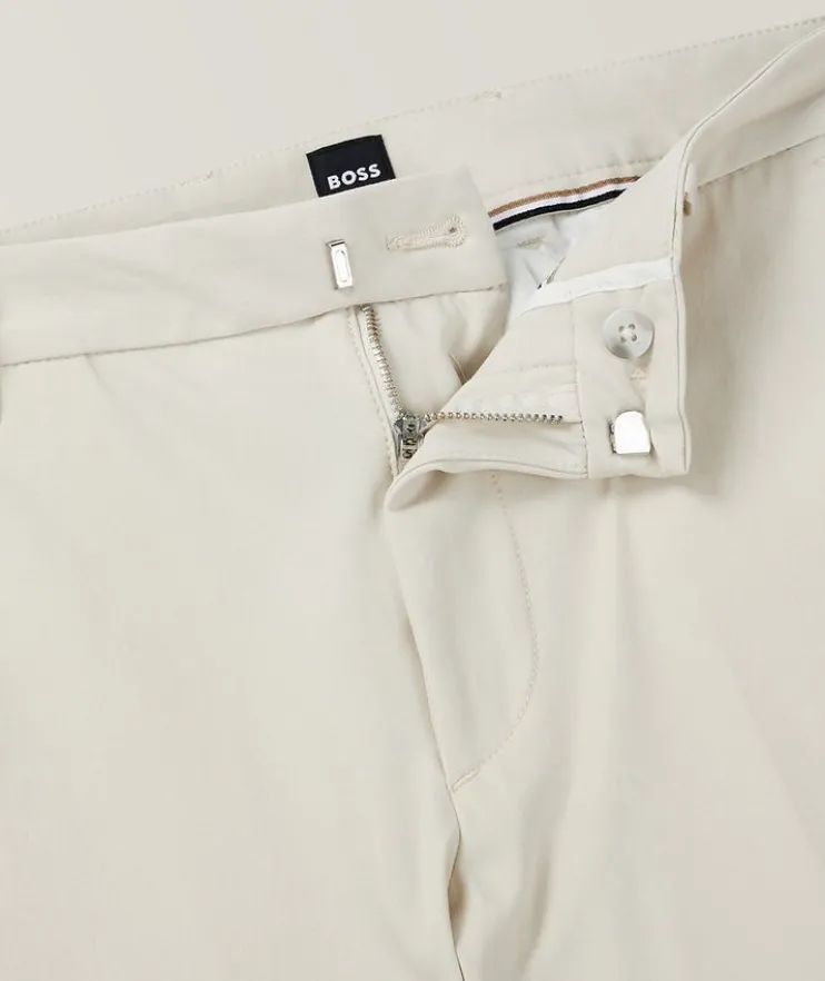Slim-Fit Cotton Blend Trousers