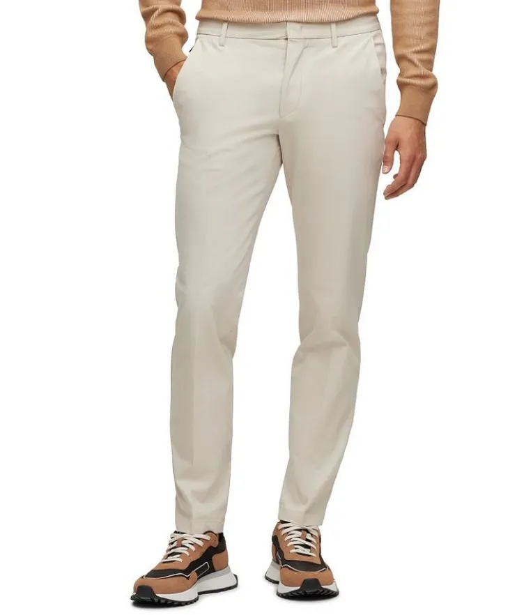 Slim-Fit Cotton Blend Trousers