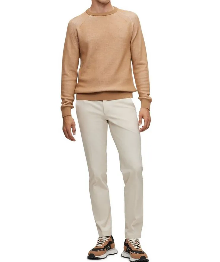 Slim-Fit Cotton Blend Trousers