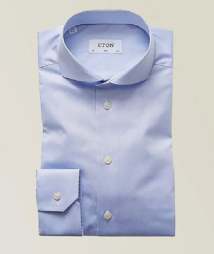 Slim-Fit Cotton Twill Dress Shirt