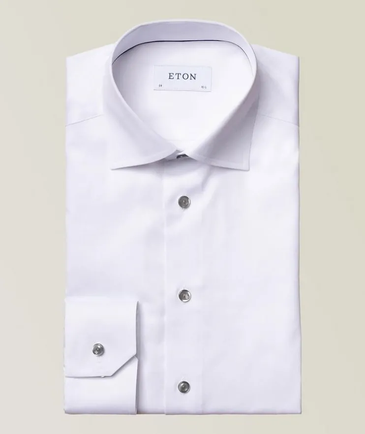 Slim-Fit Cotton Twill Dress Shirt