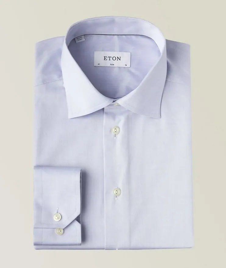 Slim-Fit Cotton Twill Dress Shirt