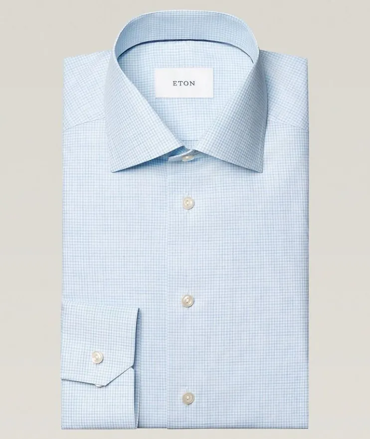 Slim-Fit Fine Check Dress Shirt