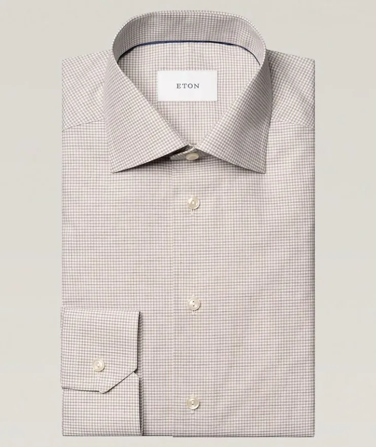 Slim-Fit Fine Check Dress Shirt