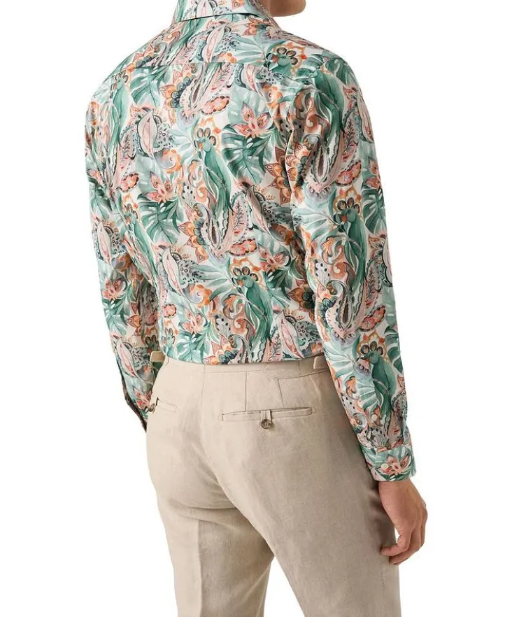 Slim-Fit Floral Dress Shirt