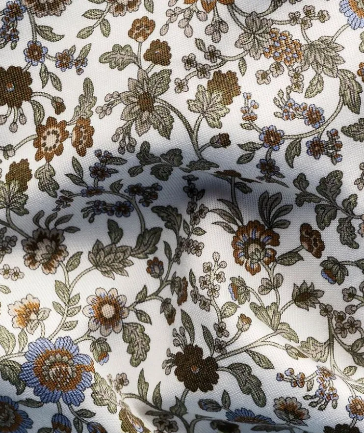 Slim-Fit Floral Stripe Twill Dress Shirt