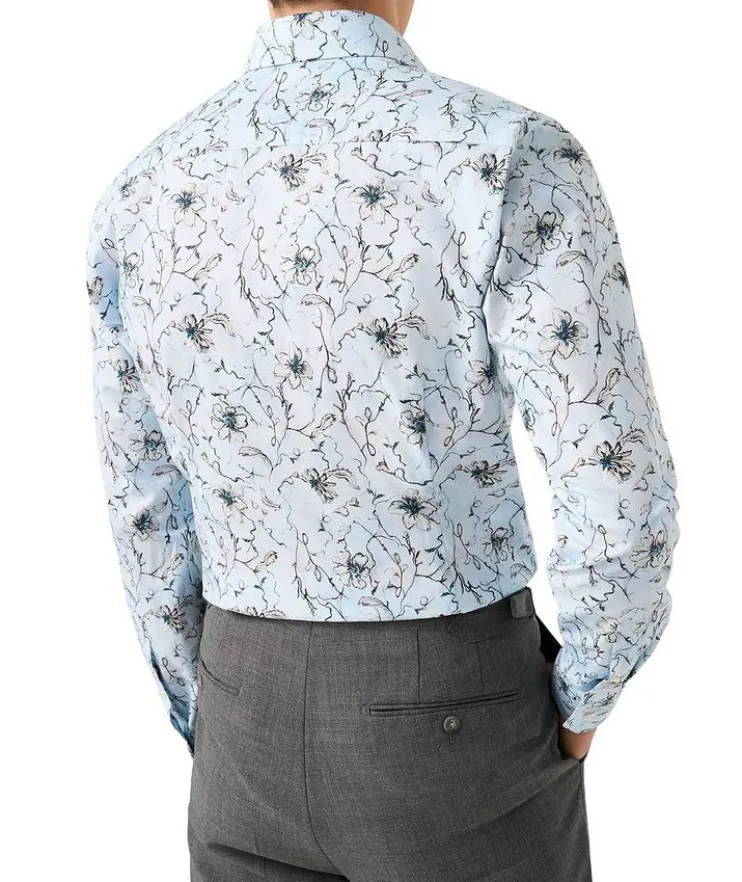 Slim-Fit Floral Twill Dress Shirt