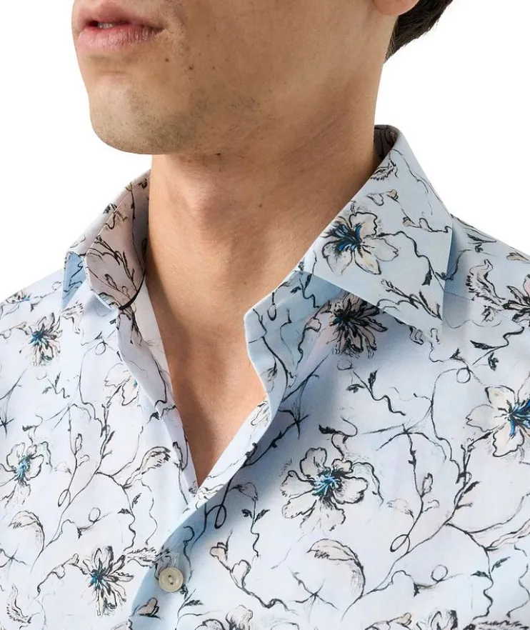 Slim-Fit Floral Twill Dress Shirt