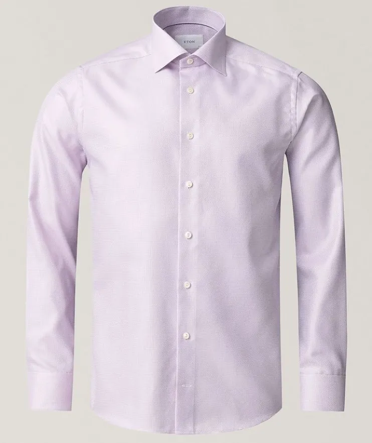 Slim-Fit Herringbone Dress Shirt