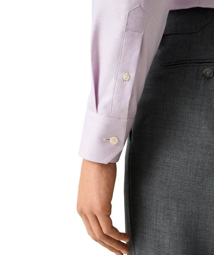 Slim-Fit Herringbone Dress Shirt