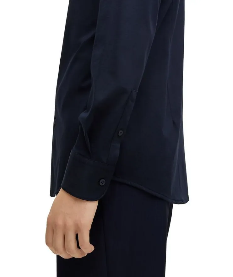 Slim-Fit Jersey Stretch-Cotton Dress Shirt