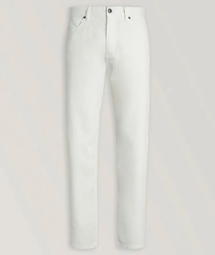 Slim-Fit Linen-Cotton Roccia Jeans