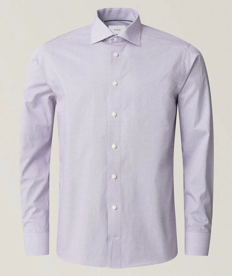 Slim-Fit Micro Dress Shirt